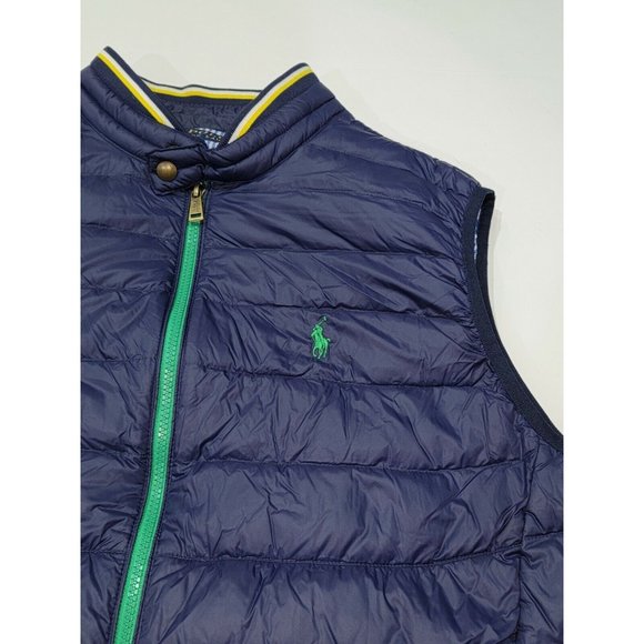 Polo Ralph RL Lauren Packable Full Zip Down Puffer Vest Men's 1XB Blue Pockets - Picture 5 of 12